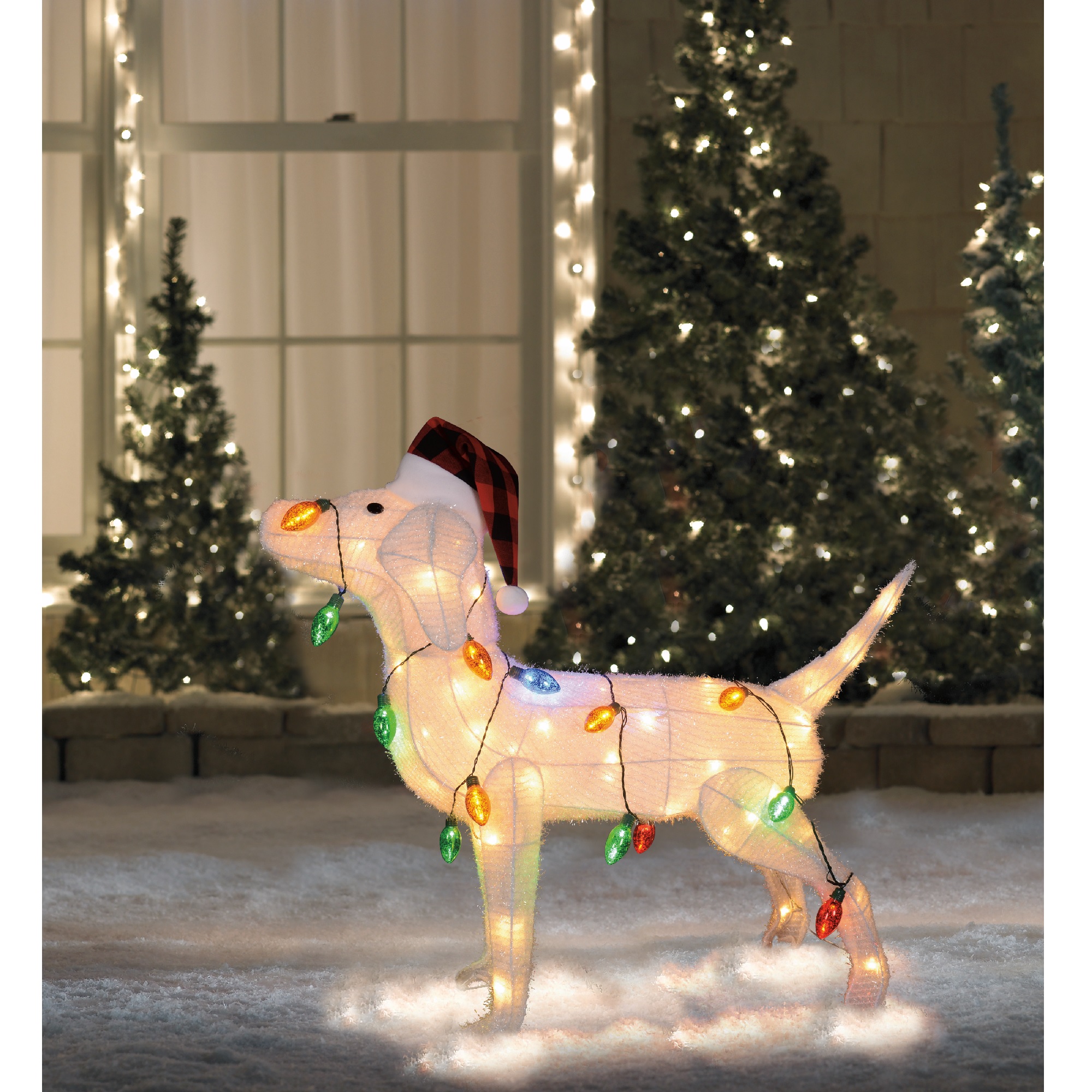 Northlight 28.5" 3D Standing Dog Lighted Christmas Outdoor Decor eBay